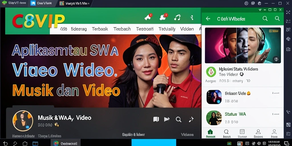Tampilan antarmuka C8VIP yang menarik untuk status WA video.