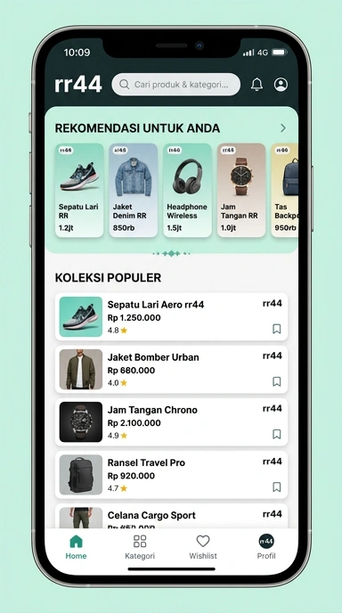 Tampilan katalog aplikasi rr44